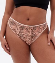 New Look Curves 5 Pack Black Grey Pink and Leopard Print Thongs